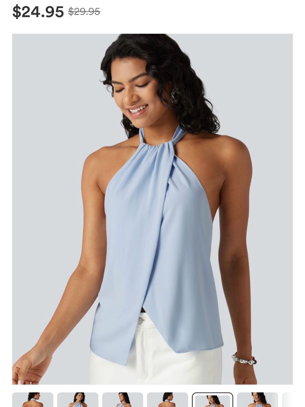 HALARA Light Blue Halter Tank Top